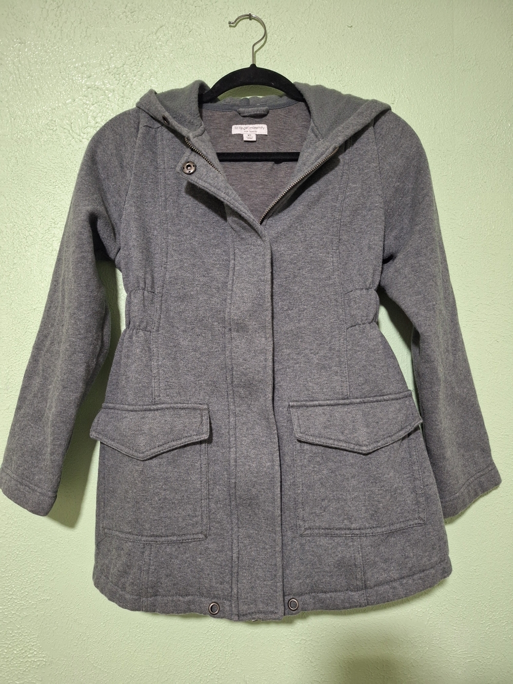 Grey Hooded Coat Liz Lange Maternity Size XS Womens